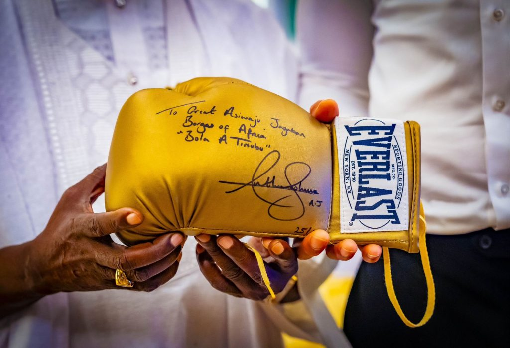 Anthony Joshua Pays a Visit to Tinubu, Presents Gift in Tribute to 'Great Asiwaju Jagaban' (PHOTOS)