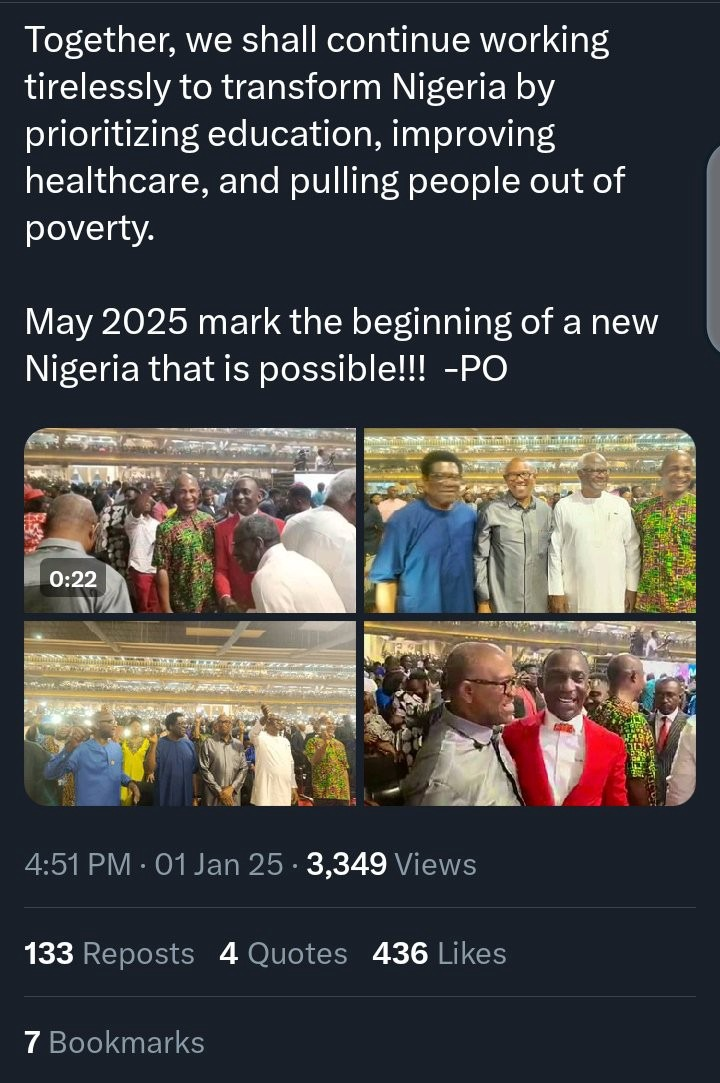 Reactions After Peter Obi Revealed That He Joined Crossover Service At Pastor Enenche's Church