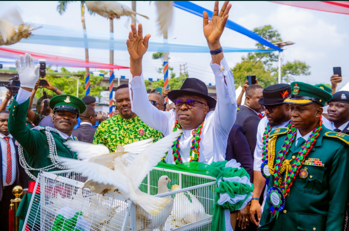 Rivers Governor Siminalayi Fubara Captured in Striking Pose with Birds