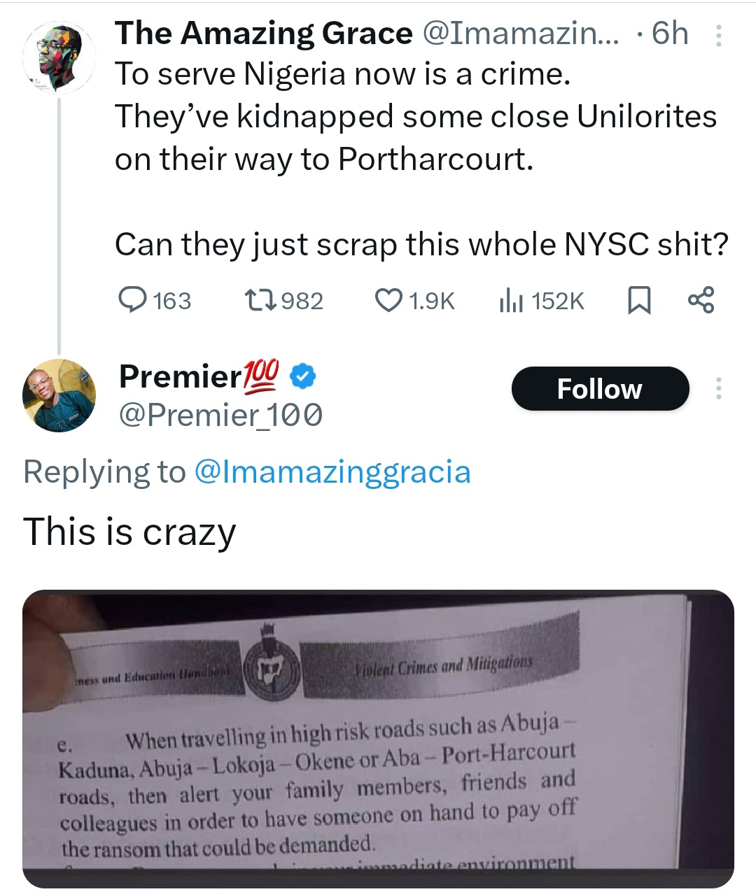 Unilorin Graduates Kidnapped En Route to NYSC Camp, N5m Ransom Demanded Per Victim