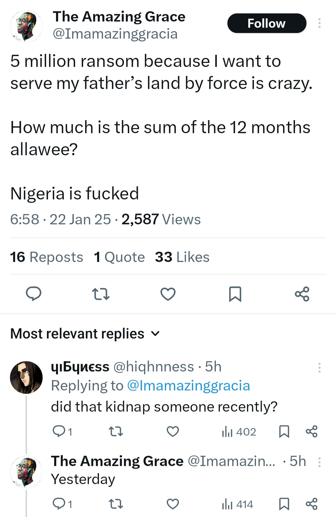 Unilorin Graduates Kidnapped En Route to NYSC Camp, N5m Ransom Demanded Per Victim