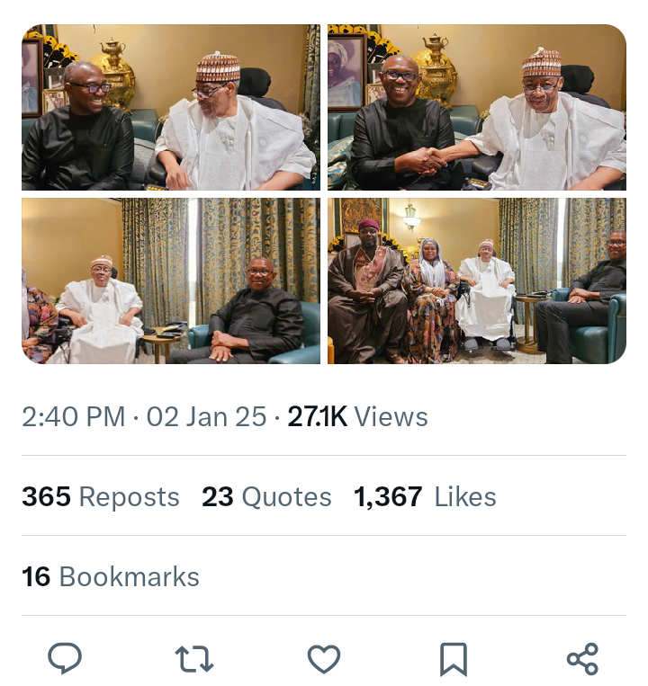 Reactions After New Photos Of Peter Obi And Former Military President, Ibrahim Babangida Surfaced