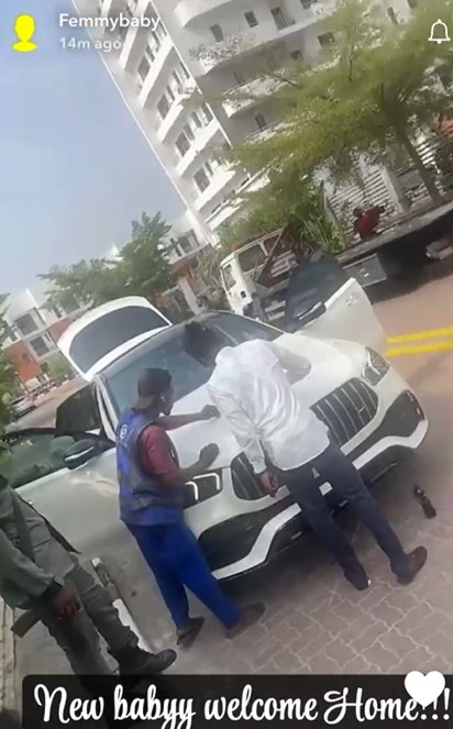 Wizkid Surprises His Right-Hand Man, Femmy, with a Brand-New Benz (PHOTOS)