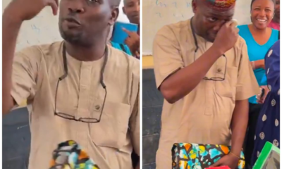 Yabatech Lecturer Overwhelmed With Emotion As Students Surprise Him On His Birthday