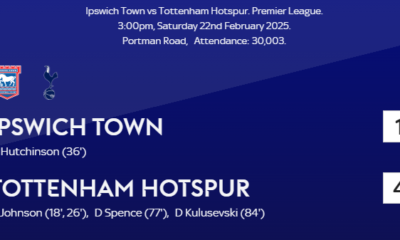 Tottenham Beats Ipswich 4-1: Match Review And Premier League Standings Update