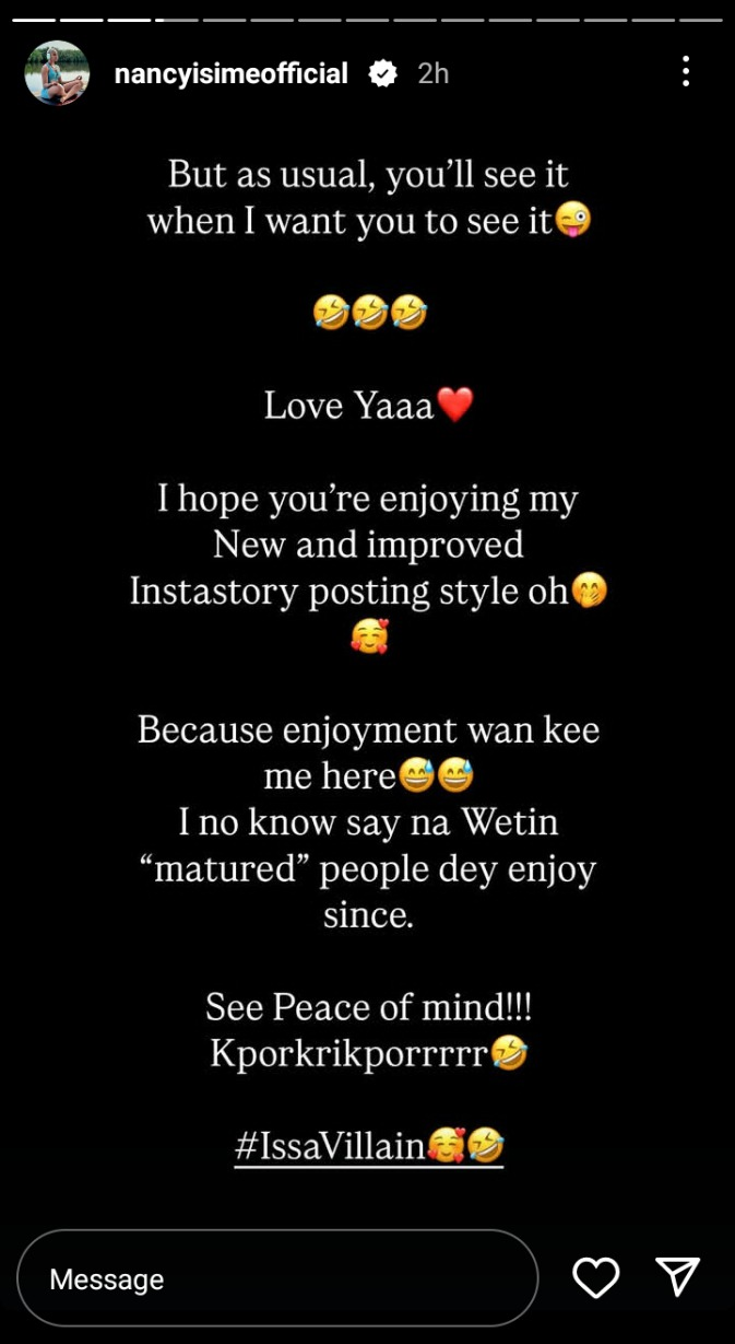 Nancy Isime Revels in Newfound Enjoyment: "I Never Knew This Is What Matured People Have Been Enjoying"