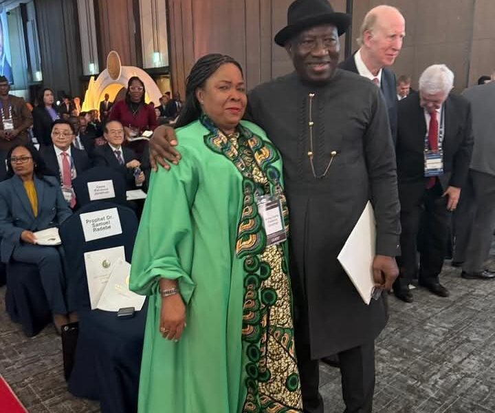 Goodluck Jonathan Receives Sunhak Peace Prize In South Korea, Acknowledges Wife Patience