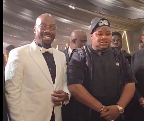 Reactions Trail Chief Priest’s Outfit Featuring Tinubu’s Cap Logo At Obi Cubana’s 50Th Birthday Bash