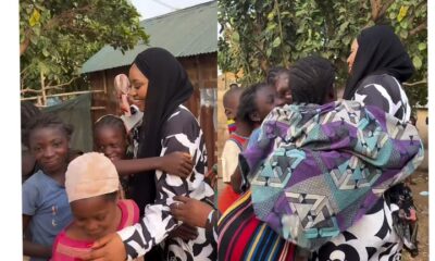 Regina Daniels Melts Hearts As She Bonds With Fans During Village Visit [Photos]
