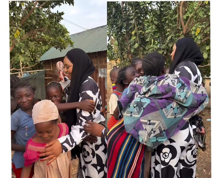 Regina Daniels Melts Hearts As She Bonds With Fans During Village Visit [Photos]