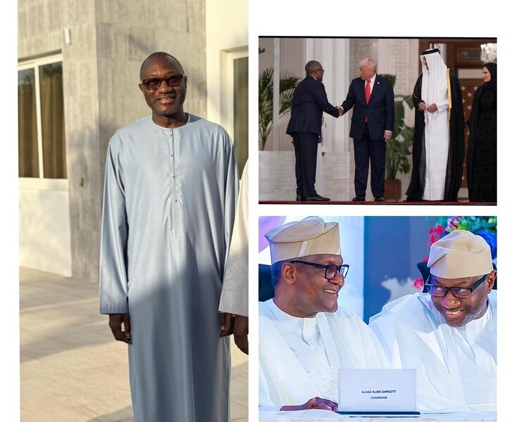 Mixed Reactions As Femi Otedola Reacts To Viral Photo Of Dangote And Donald Trump In Qatar