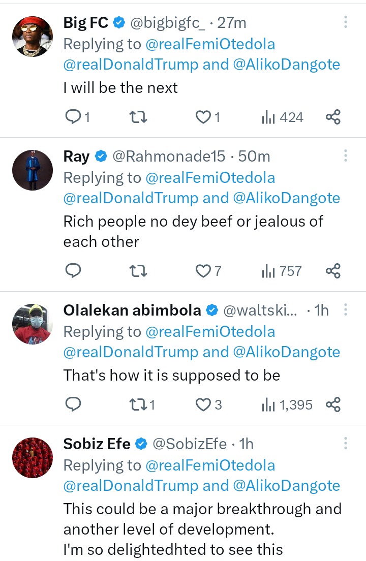Mixed Reactions As Femi Otedola Reacts To Viral Photo Of Dangote And Donald Trump In Qatar Mixed Reactions As Femi Otedola Reacts To Viral Photo Of Dangote And Donald Trump In Qatar