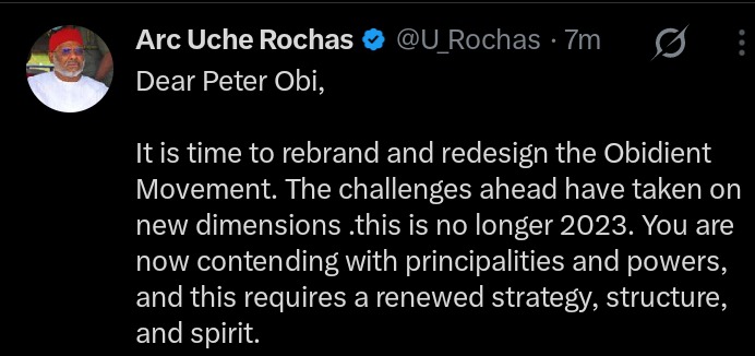 Rochas To Obi: “This Is Not 2023—You'Re Facing Principalities And Powers. This Requires Spirit” Rochas To Obi: “This Is Not 2023—You'Re Facing Principalities And Powers. This Requires Spirit”