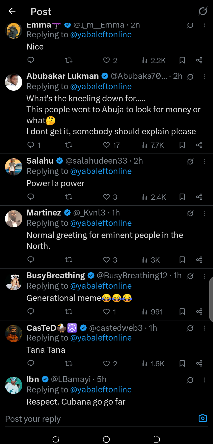 Cubana Chiefpriest Kneels Before Vp Shettima, Sparks Cultural Debate Online Cubana Chiefpriest Kneels Before Vp Shettima, Sparks Cultural Debate Online