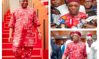 Senator Orji Uzor Kalu Sparks Reactions With Tinubu-Inspired Outfit At Senate Plenary