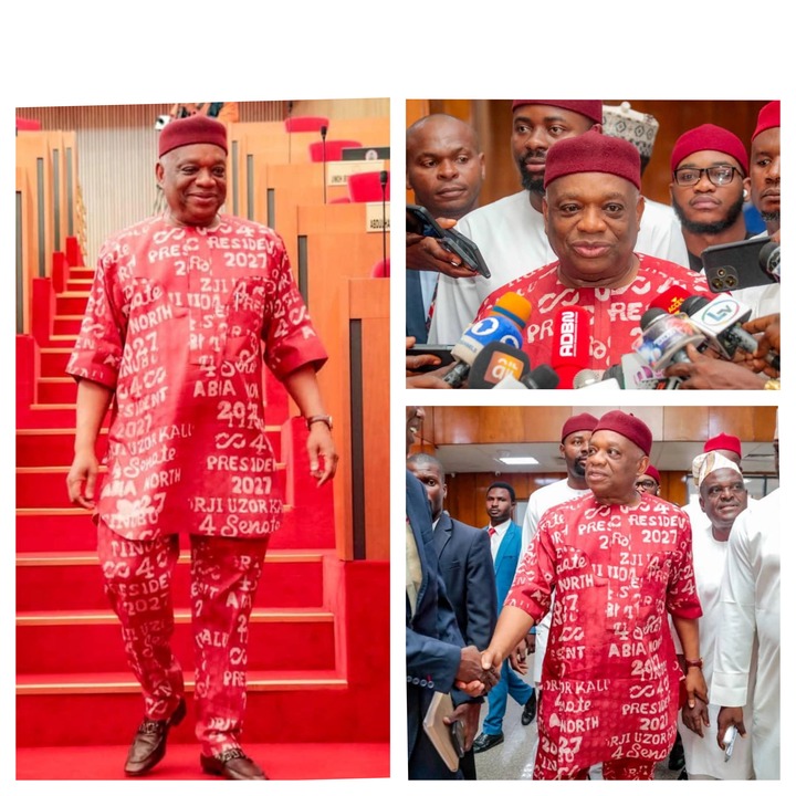Senator Orji Uzor Kalu Sparks Reactions With Tinubu-Inspired Outfit At Senate Plenary Senator Orji Uzor Kalu Sparks Reactions With Tinubu-Inspired Outfit At Senate Plenary