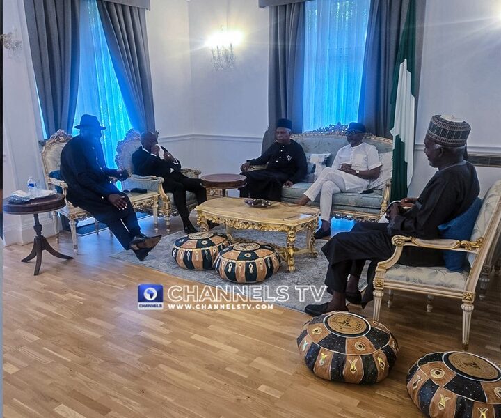 Jonathan, Akufo-Addo, Others Visit Buhari at Nigerian High Commissioner’s Residence in London