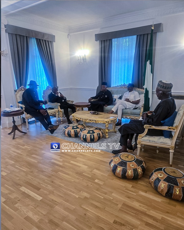 Jonathan, Akufo-Addo, Others Visit Buhari at Nigerian High Commissioner’s Residence in London