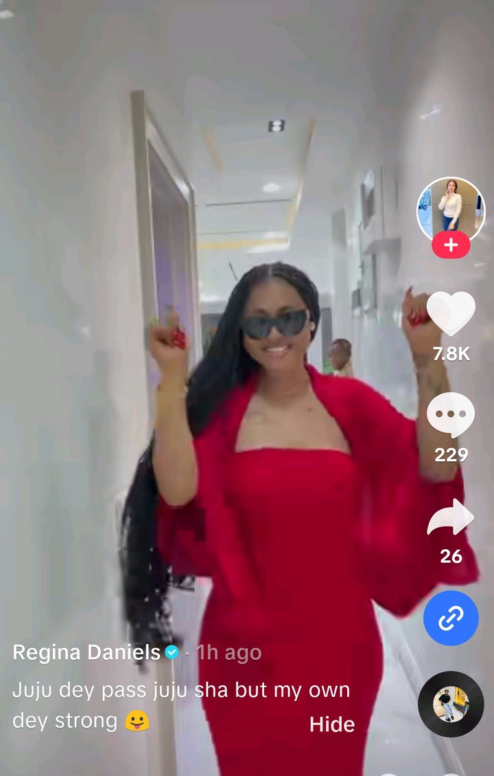 Regina Daniels Joins Viral TikTok Trend, Says “Juju Pass Juju” in New Video